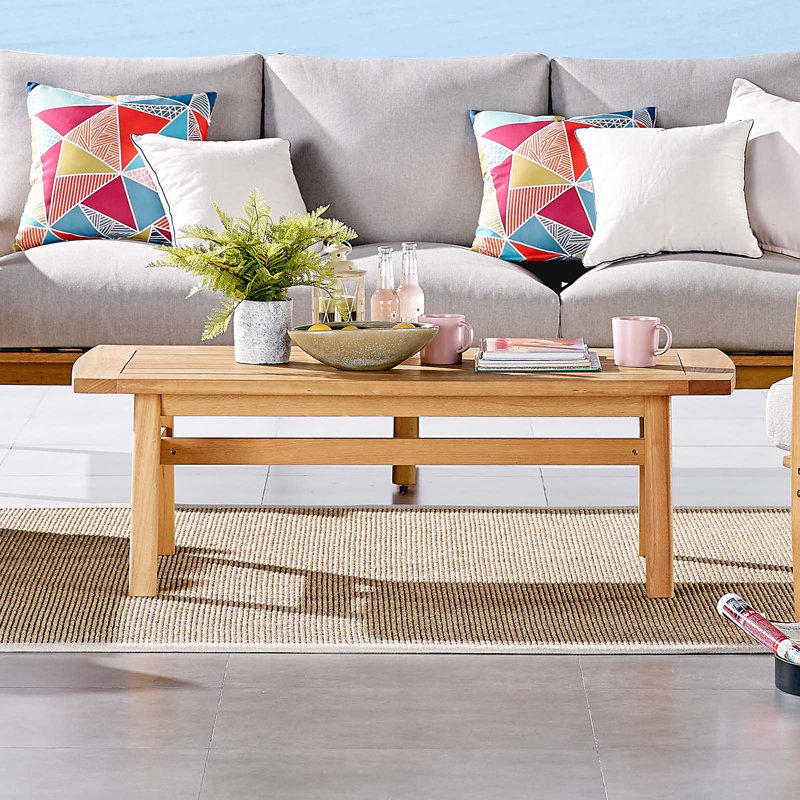 Rosecliff Heights Reanna Patio Wooden Coffee Table Wayfair